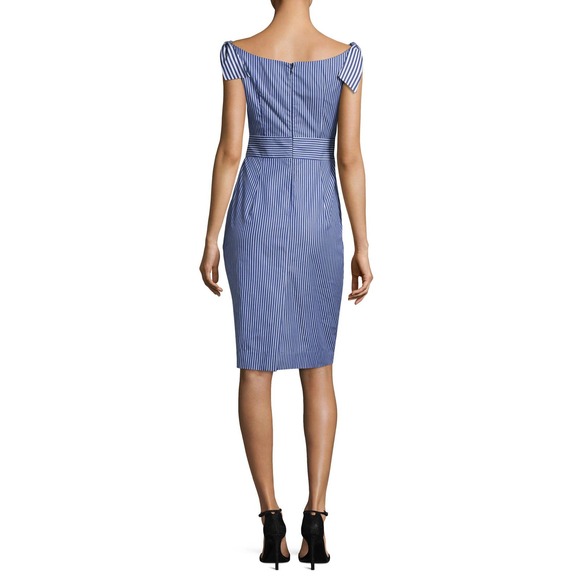 Milly Candice Striped Shirting Tie Dress Size 10 - Picture 2 of 8